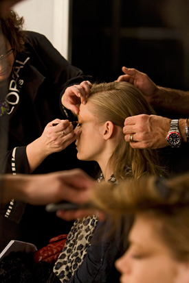 Sala de maquillaje en Cibeles Madrid Fashion Week 2010