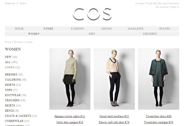 COS abre su tienda online en España -