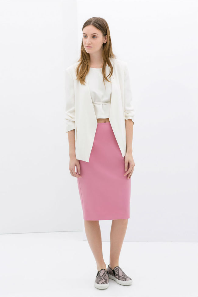Zara mujer: faldas tubo, tablas, y neopreno en la nueva colección primavera 2014 - Modalia.es