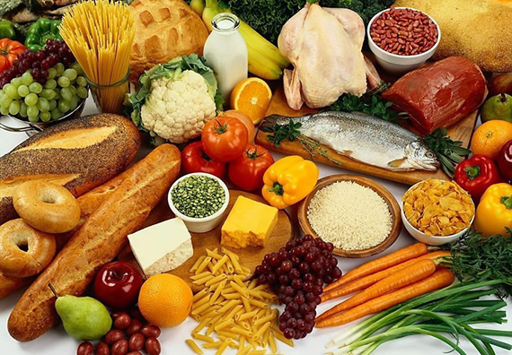 alimentos varios dieta colores