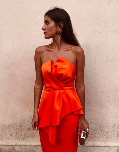 vestido naranja asos