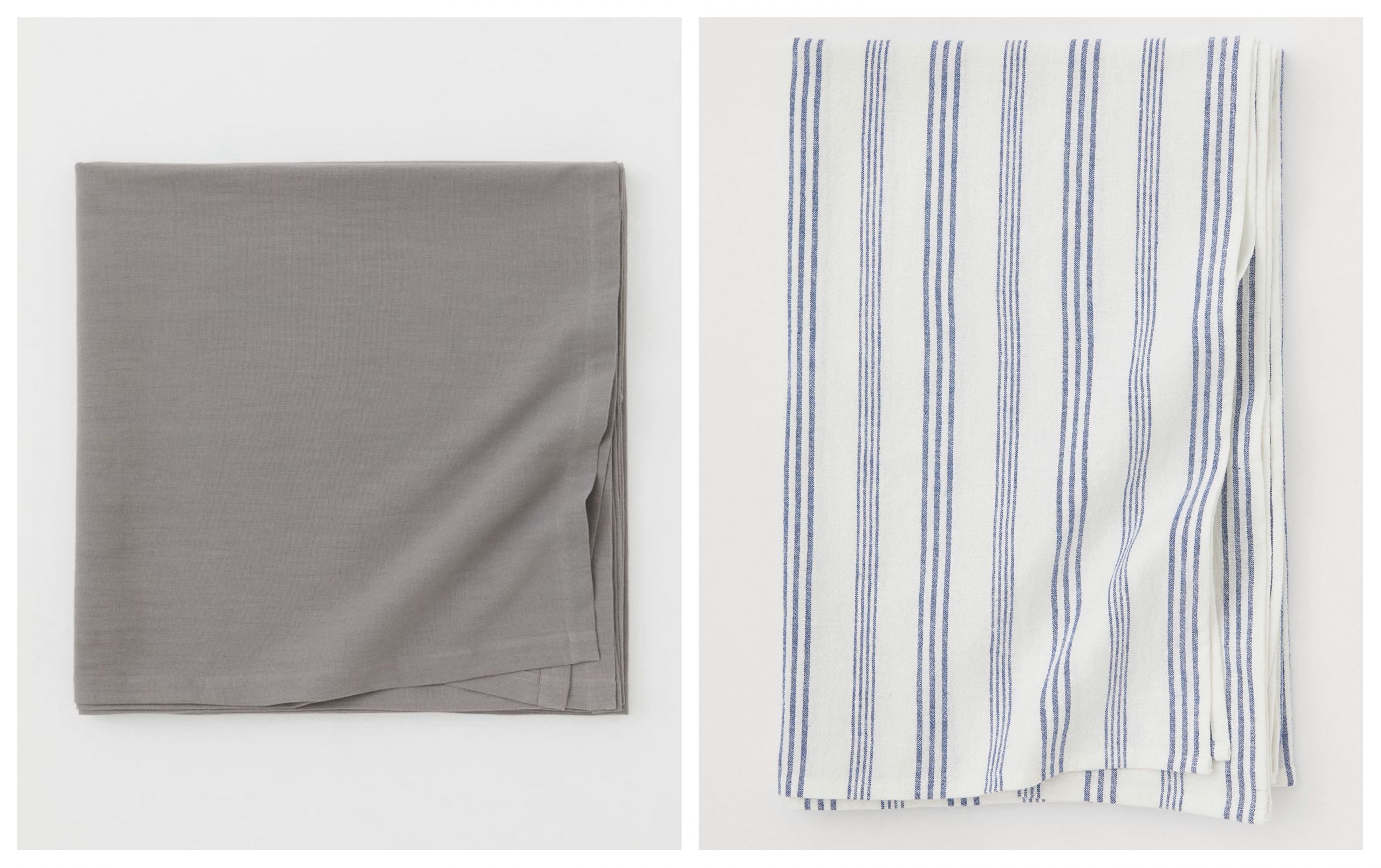 2 modelos diferentes e manteles de lino para redorar tu mesa de H&M rebajados.
