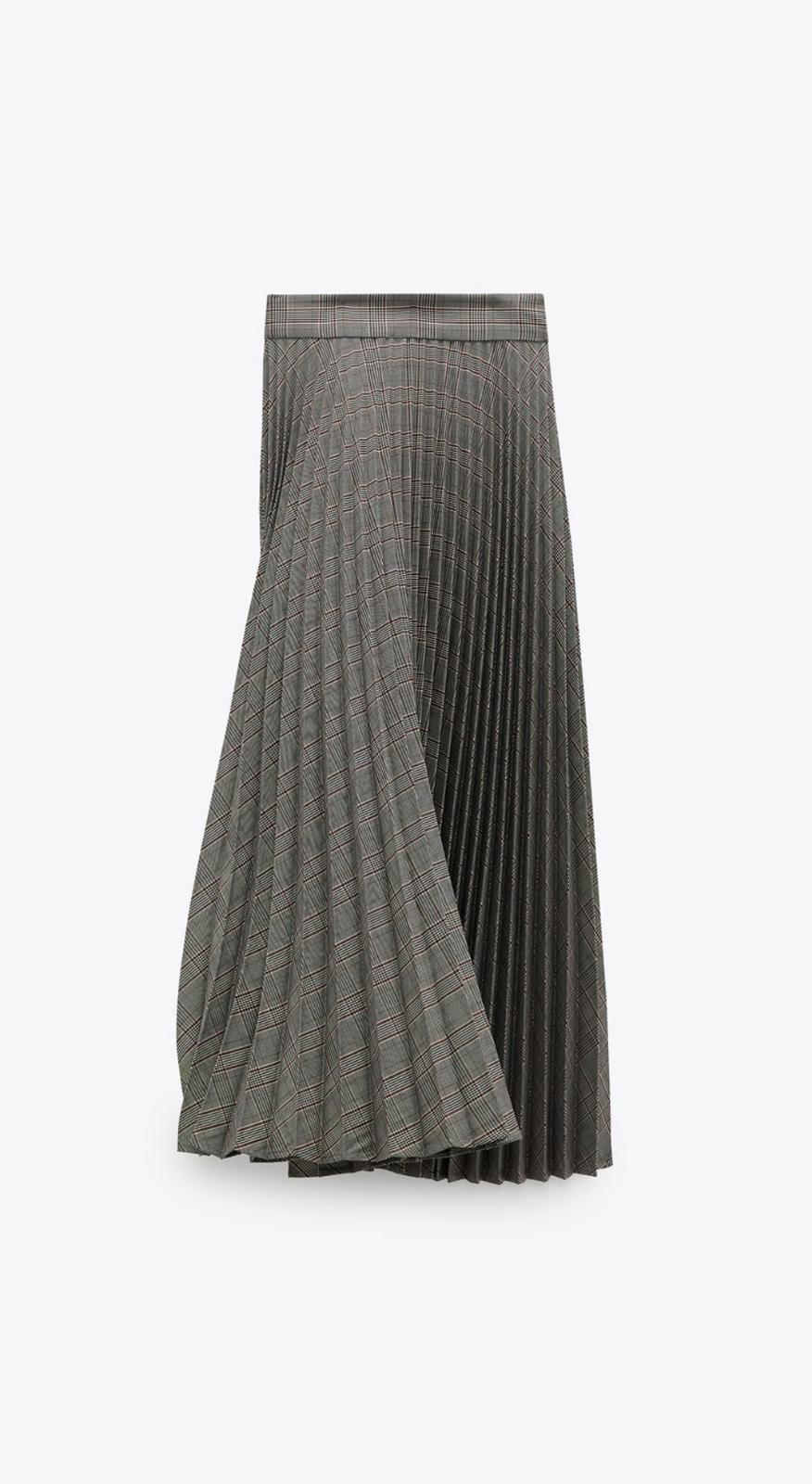 Falda plisada de cuadros de Zara